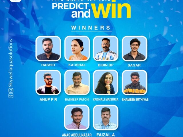 Winners of the Skywell Aqua Solutions 2026 football Predict and Win Contest