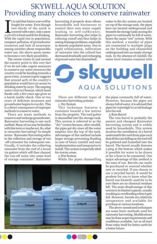 Skywell shares water saving message in July 2019 2 very drop 2